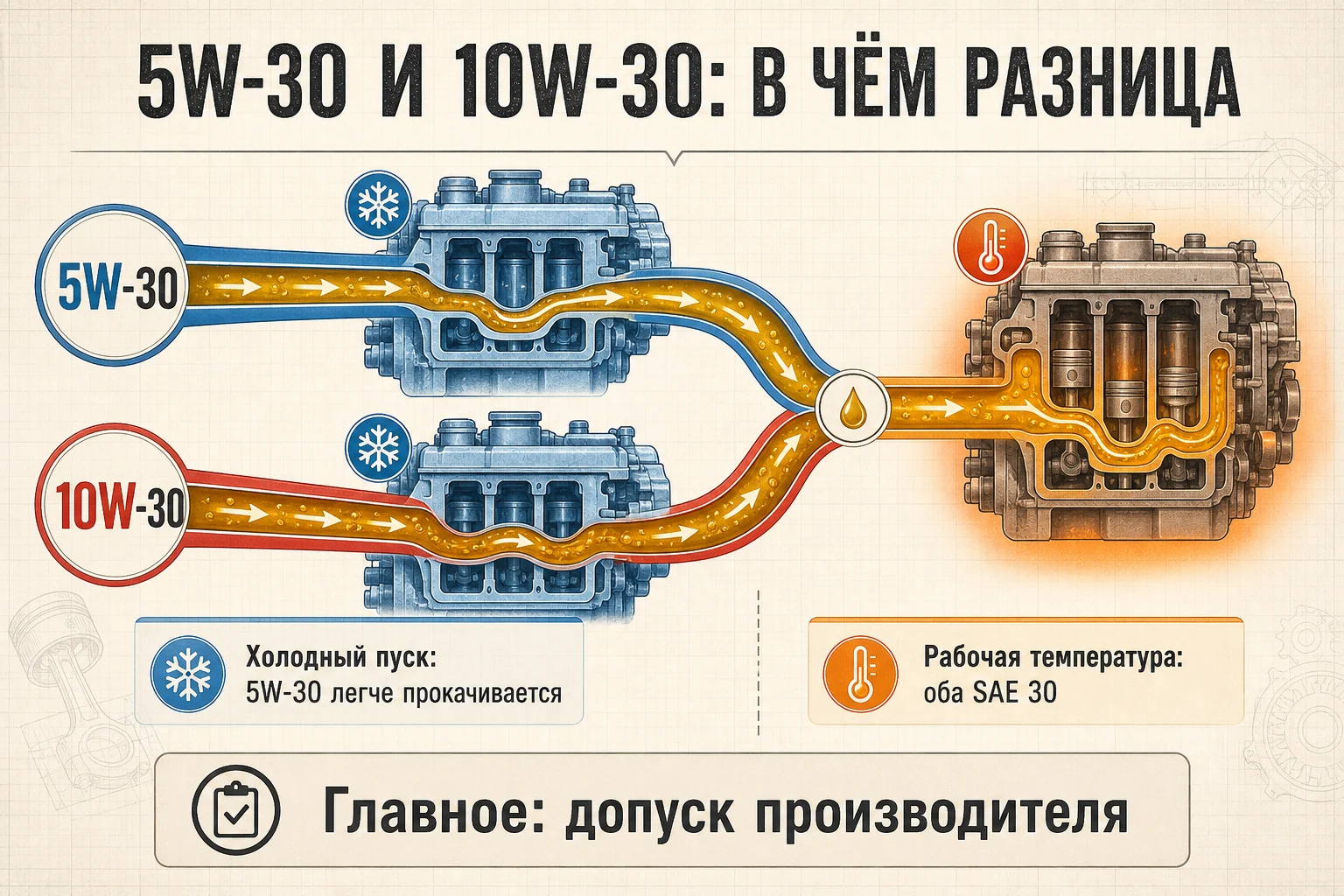 5W-30 или 10W-30: в чём разница и что выбрать