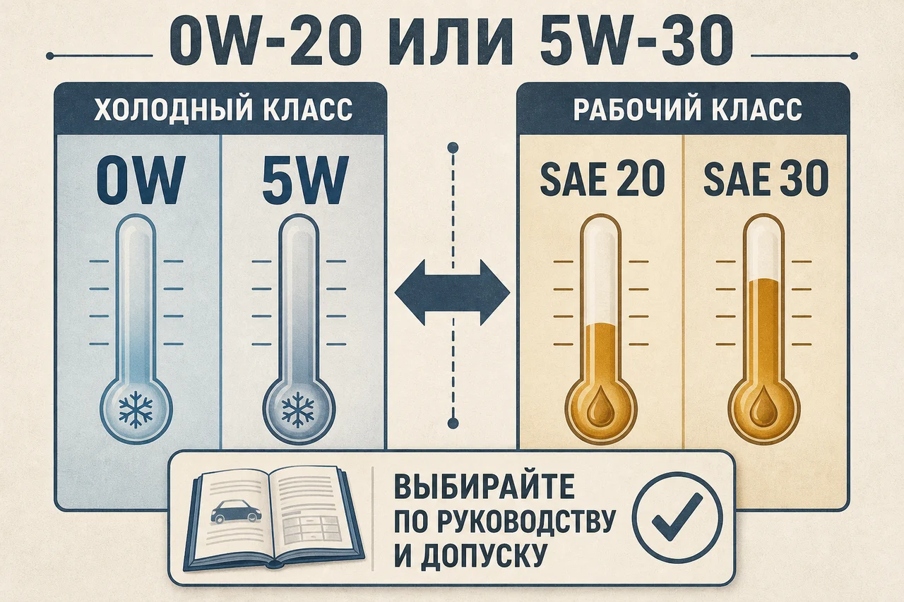 0W-20 или 5W-30: разница и можно ли заменить