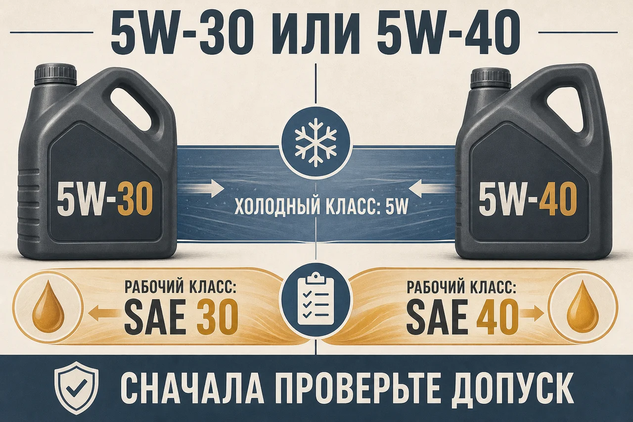 5W-30 или 5W-40: в чём разница и что выбрать