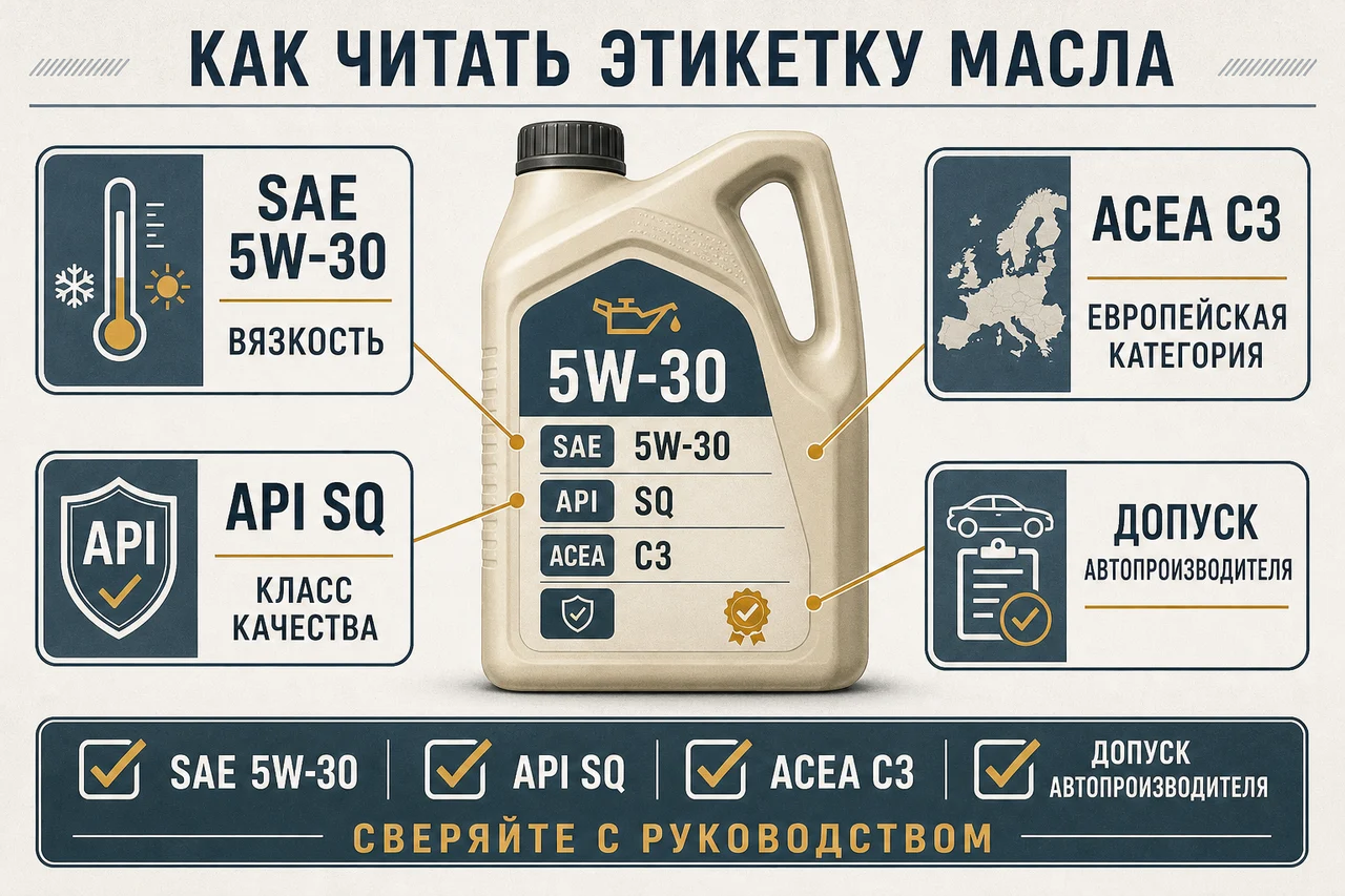 Маркировка моторного масла: SAE, API, ACEA и допуски