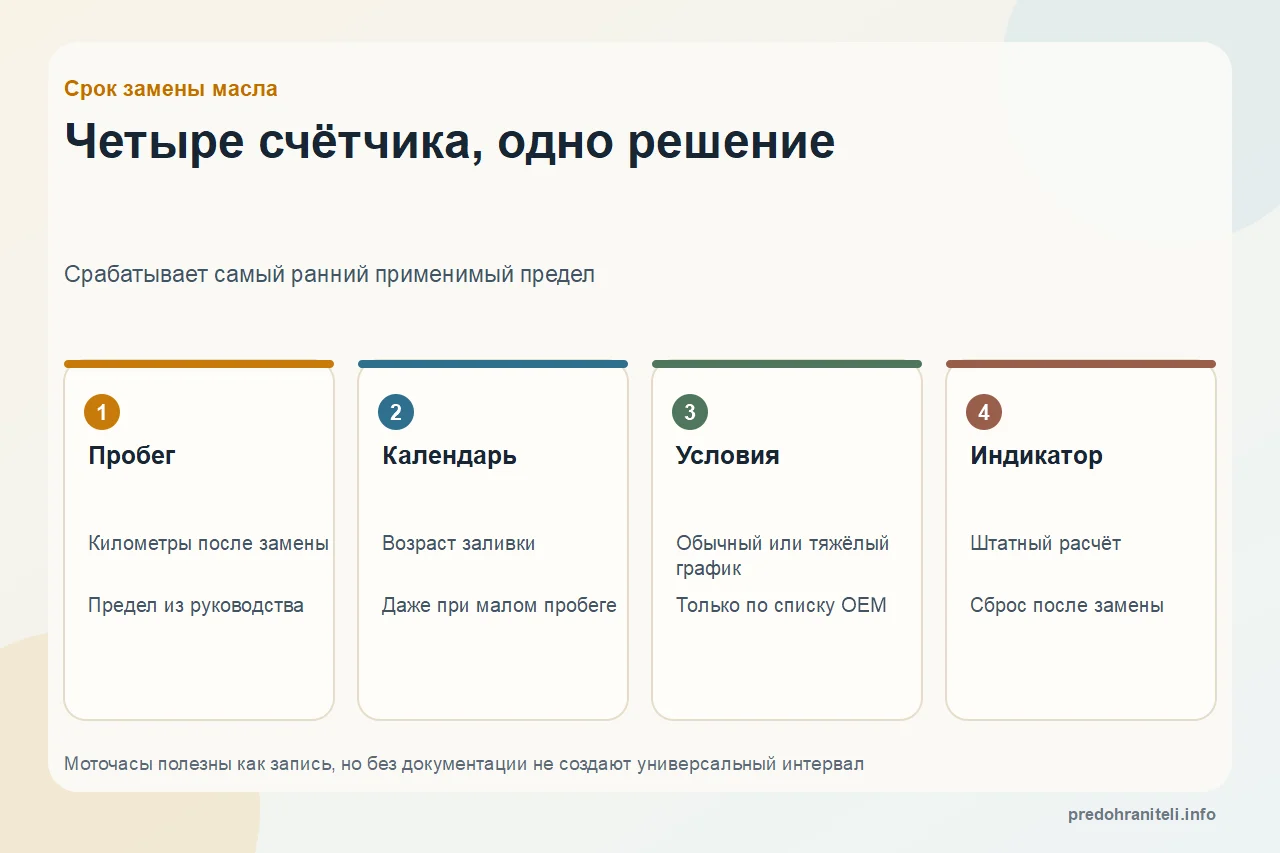 Когда менять масло в двигателе: пробег, моточасы и тяжёлые условия
