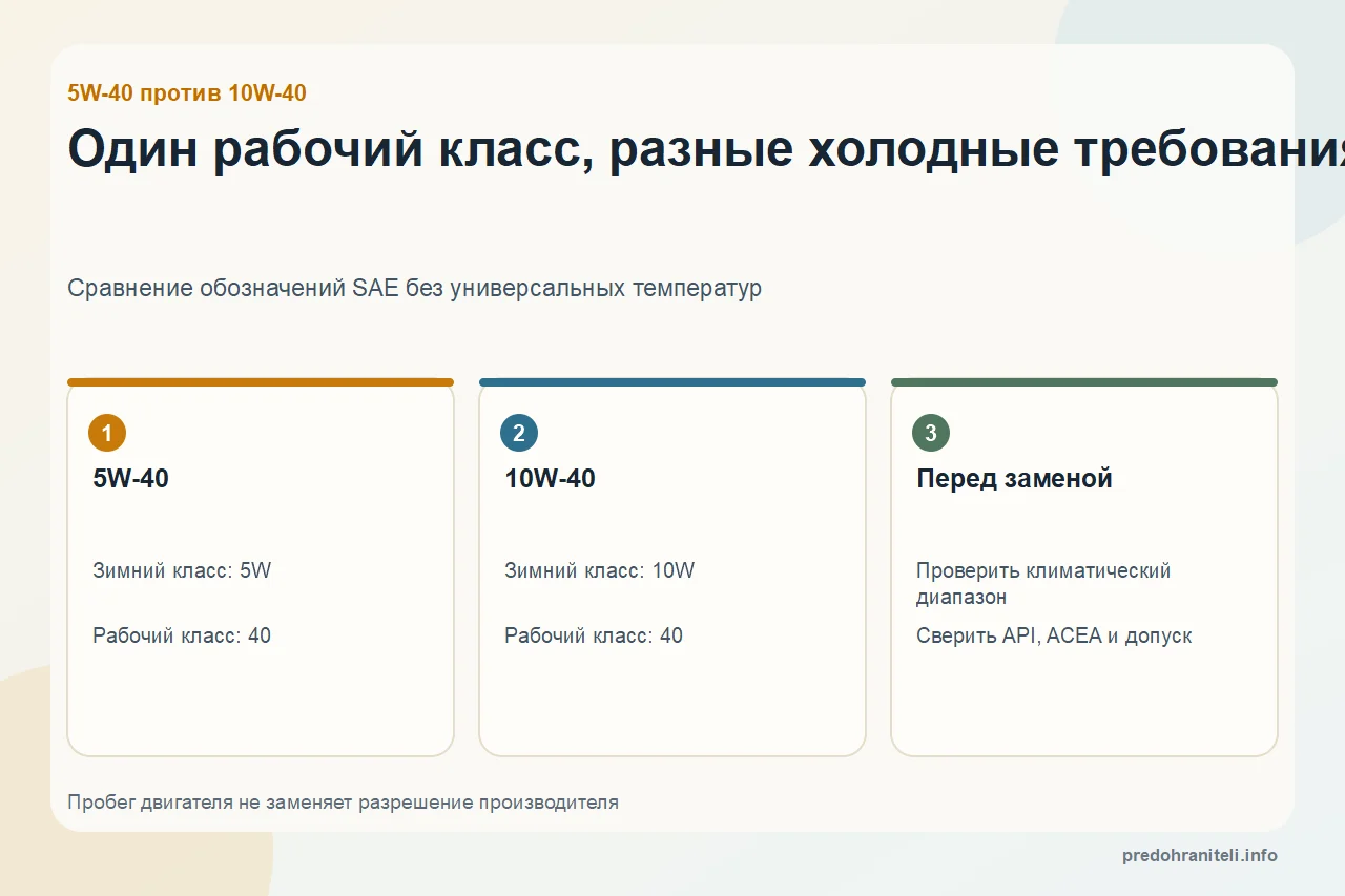 5W-40 или 10W-40: в чём разница и что выбрать