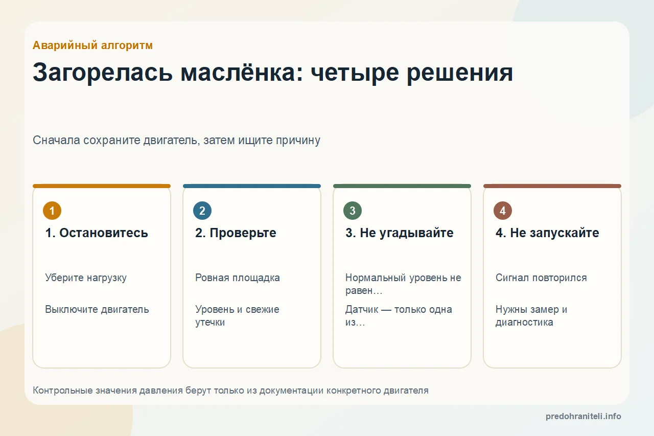 Горит лампа давления масла: почему и что делать сразу
