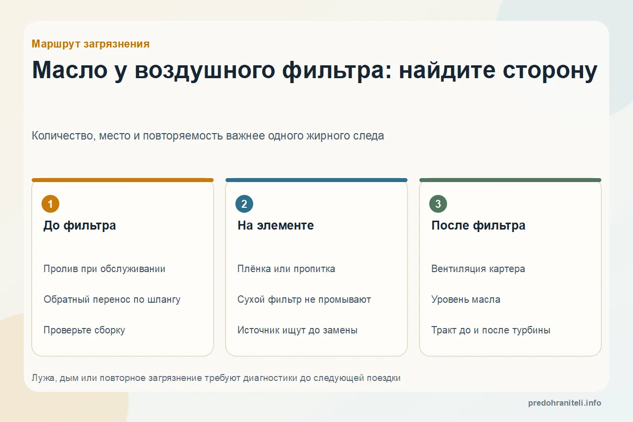 Масло в воздушном фильтре: откуда берётся и что проверять