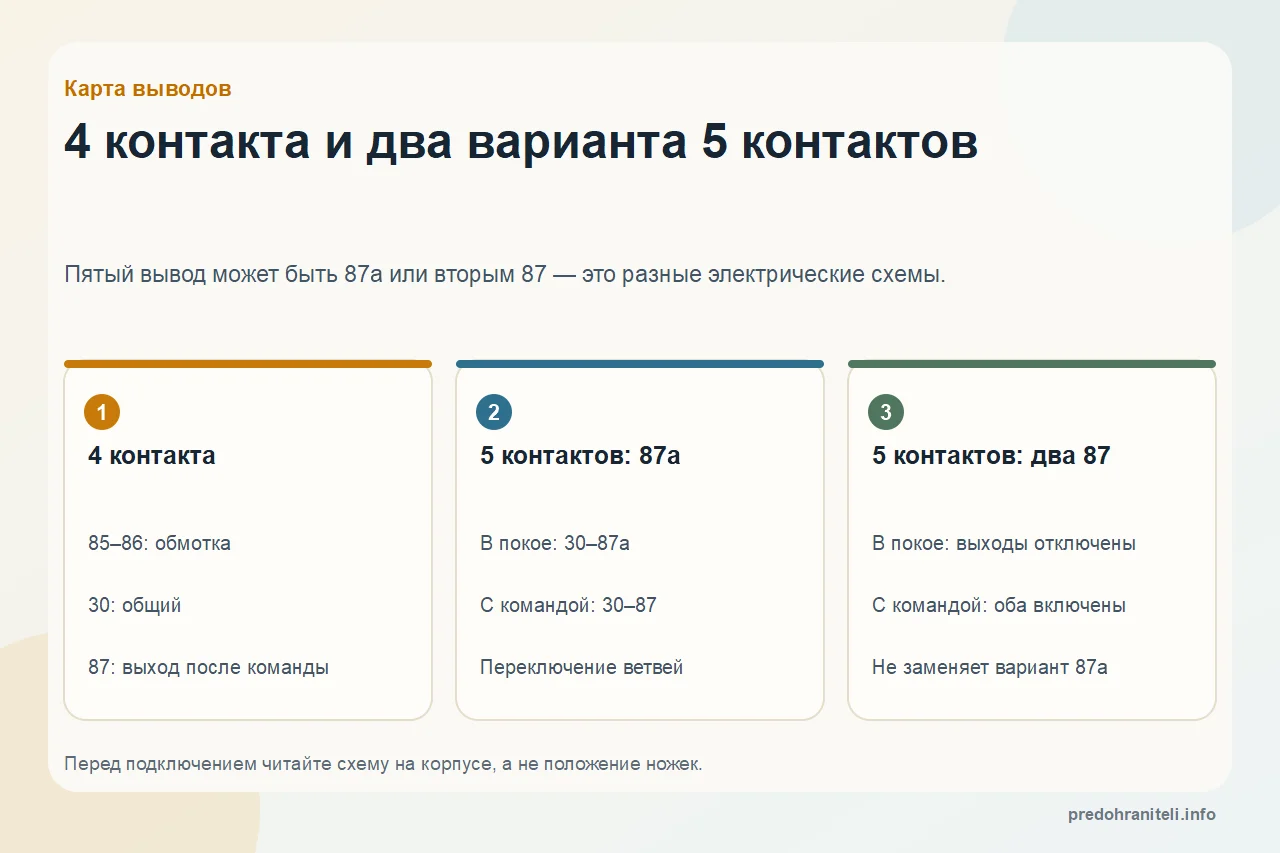 Автомобильное реле на 4 и 5 контактов: обозначения и проверка