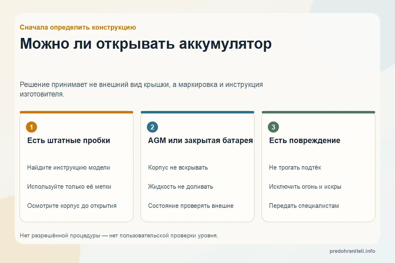 Можно ли открывать аккумулятор
