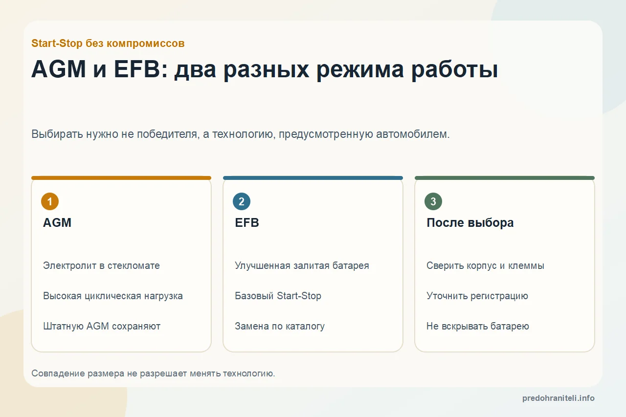AGM и EFB: два разных режима работы