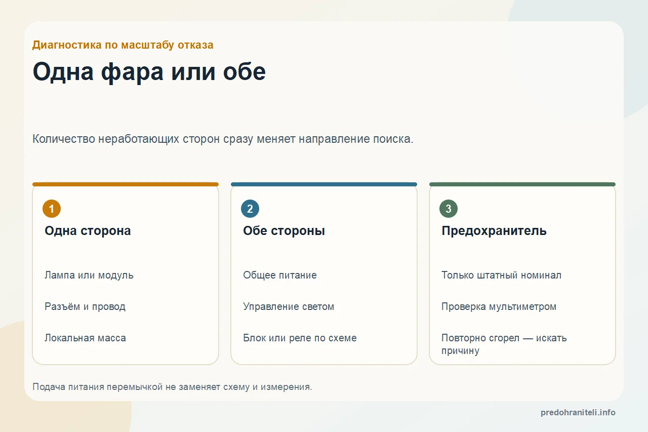 Одна фара или обе