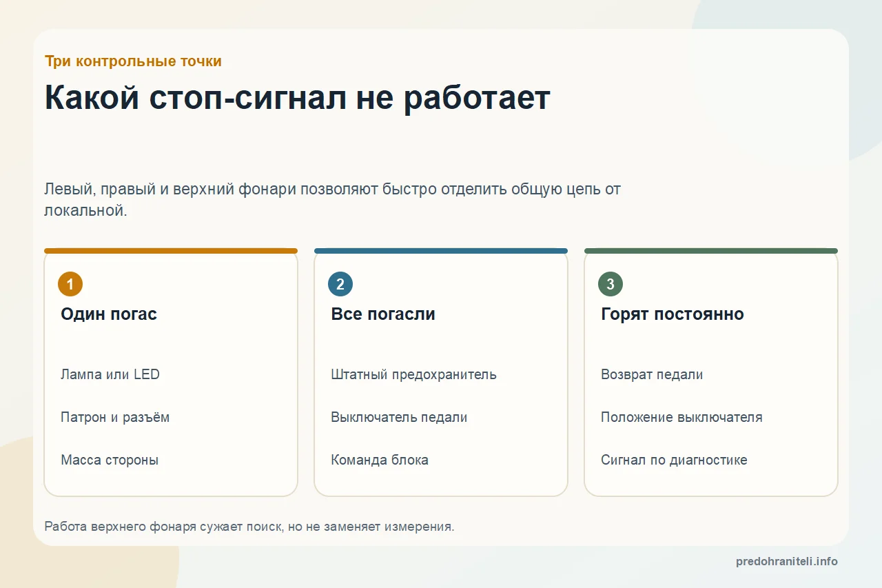 Какой стоп-сигнал не работает