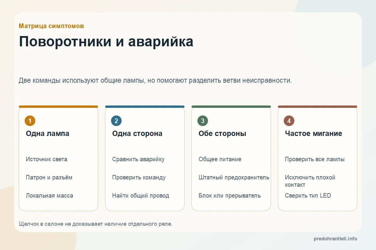 Поворотники и аварийка