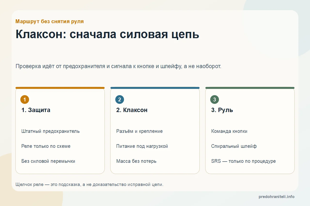 Клаксон: сначала силовая цепь