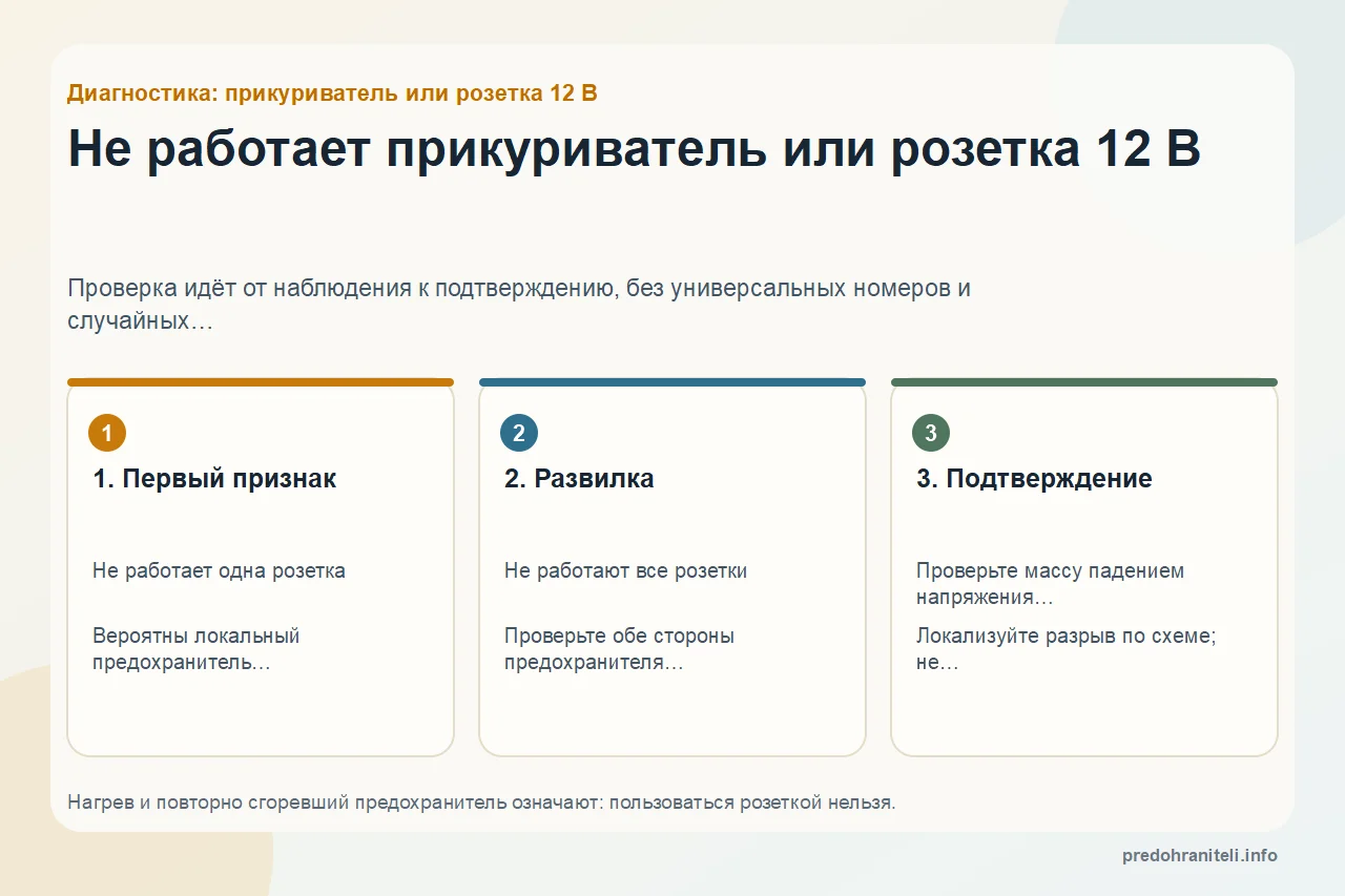 Не работает прикуриватель или розетка 12 В