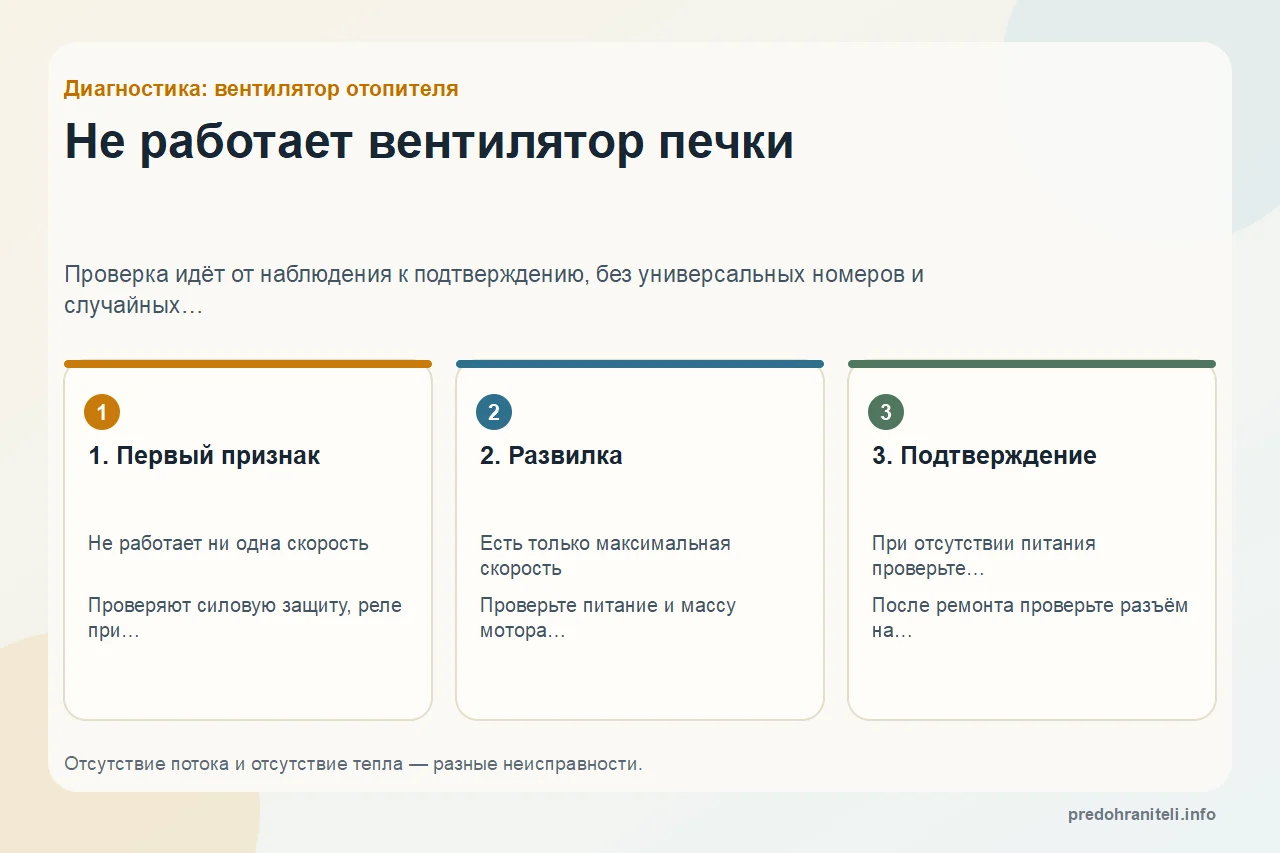 Не работает вентилятор печки
