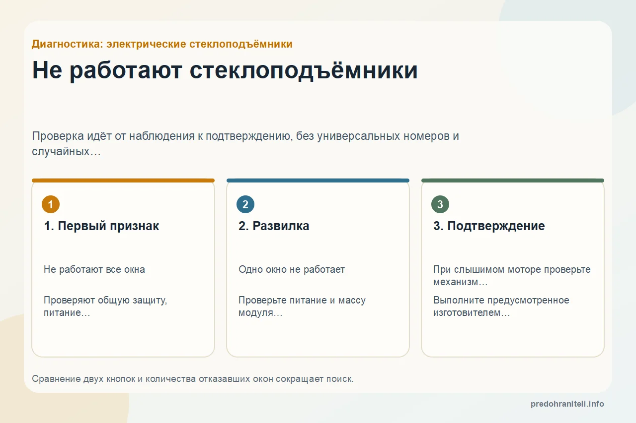 Не работают стеклоподъёмники