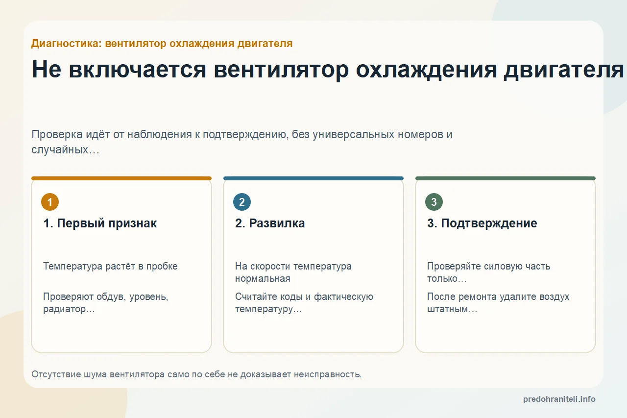 Не включается вентилятор охлаждения двигателя