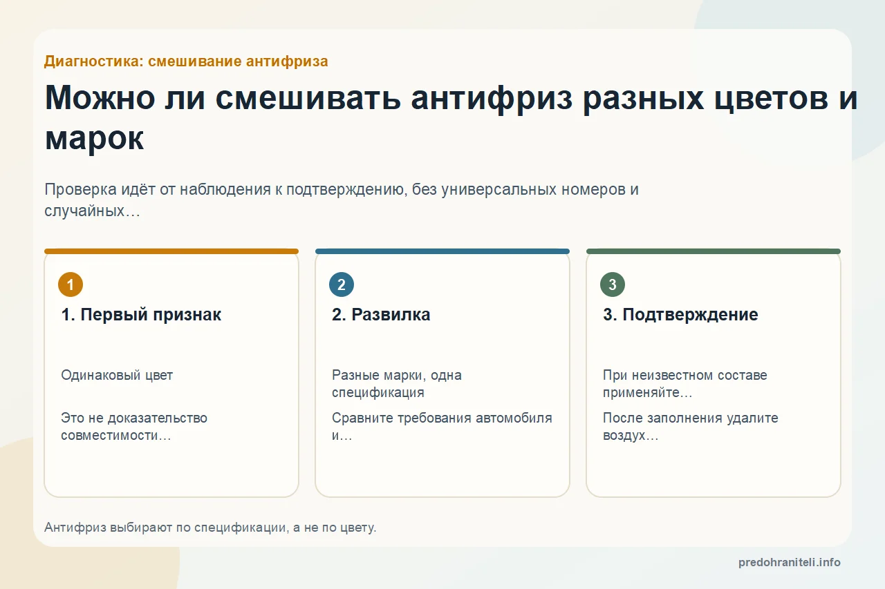 Можно ли смешивать антифриз разных цветов и марок