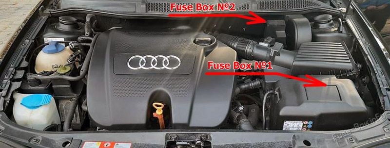 Расположение предохранителей в моторном отсеке: Audi A3 (1996-2003)