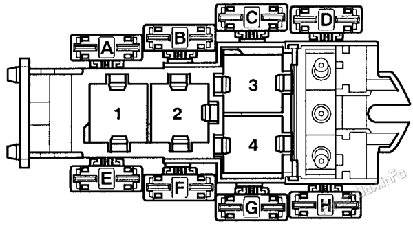 Панель реле (4 позиции): Audi A4 (B7; 2004, 2005, 2006, 2007, 2008)