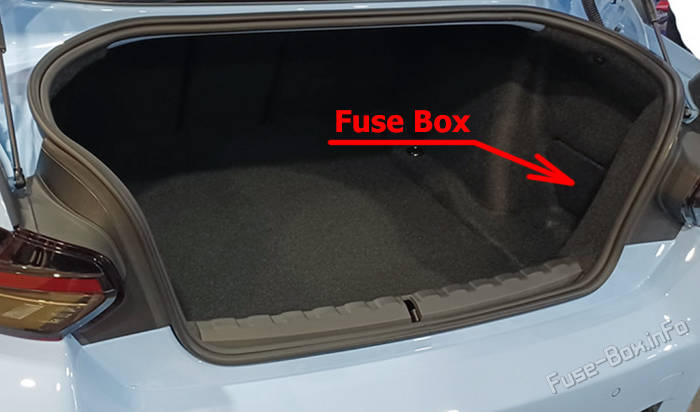 Location of the fuses in the trunk: BMW 2-Series (G42/G87; 2022-2025)