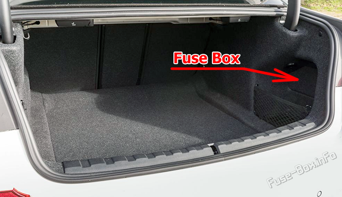 Location of the fuses in the trunk: BMW 3-Series (G20; 2019-2026)