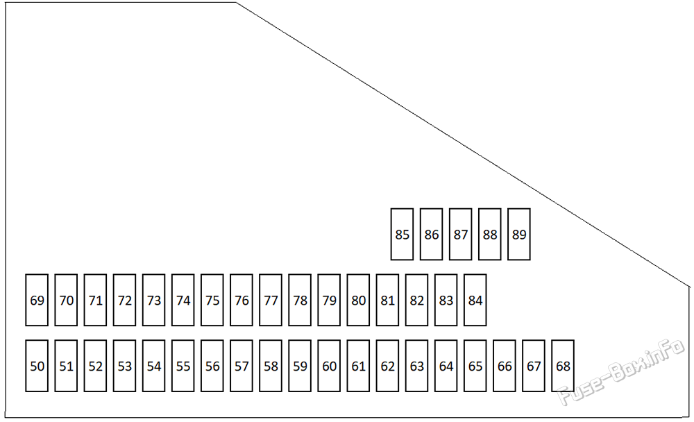 Trunk fuse box diagram: BMW 6-Series (2005, 2006, 2007, 2008, 2009, 2010)