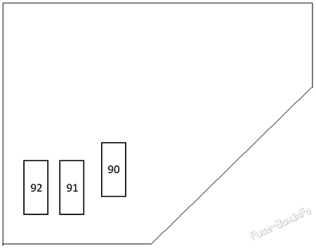 Trunk fuse box diagram (reverse): BMW 6-Series (2004, 2005, 2006, 2007, 2008, 2009, 2010)