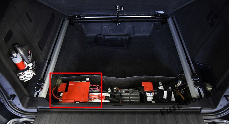 Fuses on the battery (location): BMW X5 (2014, 2015, 2016, 2017, 2018, 2019-..)
