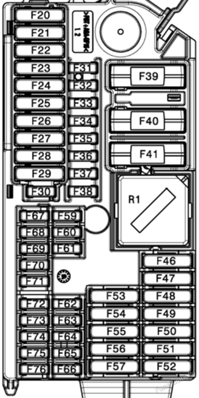 Interior fuse box diagram: BMW X6 (2020, 2021, 2022, 2023)