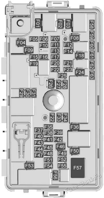 Under-hood fuse box diagram: Buick Enclave (2025-2026)