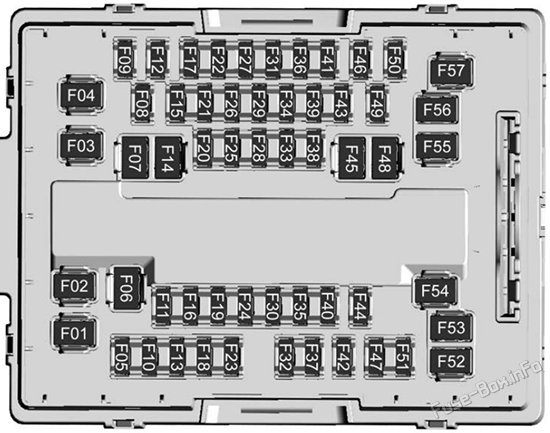 Trunk fuse box diagram (top): Cadillac Celestiq (2025-2026)