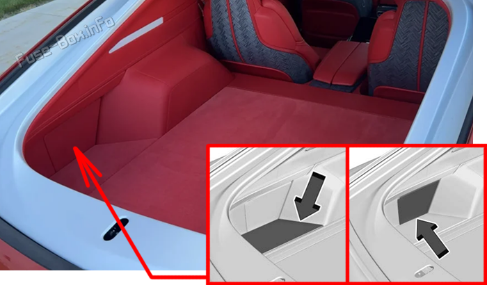 Location of the fuses in the trunk: Cadillac Celestiq (2025-2026)
