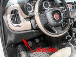 Расположение блоков предохранителей и реле Fiat 500L 2013-2019 - схема 2