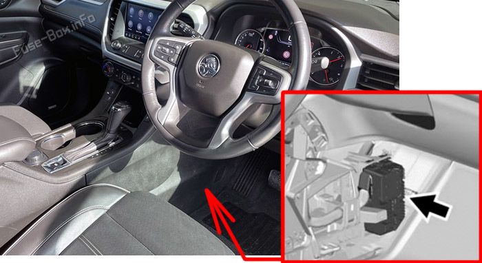 Расположение предохранителей в салоне: Holden Acadia (AC; 2018-2020)