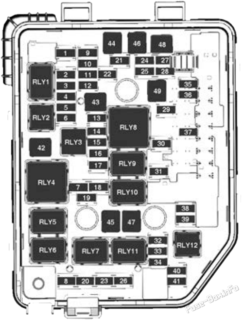 Under-hood fuse box diagram: Holden Spark (MP; 2016-2020)