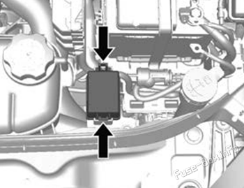Auxiliary relay box location: Holden Trax (TJ; 2013-2016)