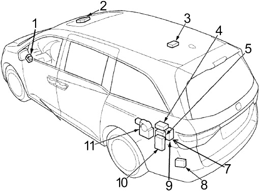 Расположение блоков предохранителей и реле Honda Odyssey (2011-2017) - схема 13