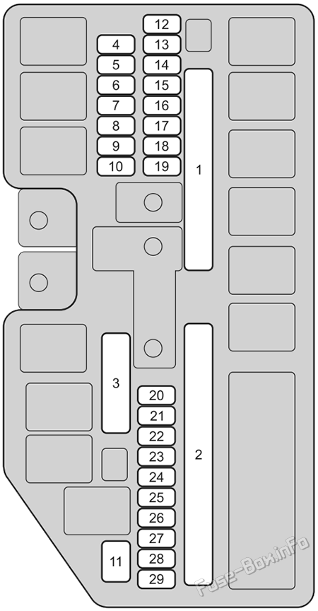 Under-hood fuse box #1 diagram: Honda Ridgeline (2020-2026)