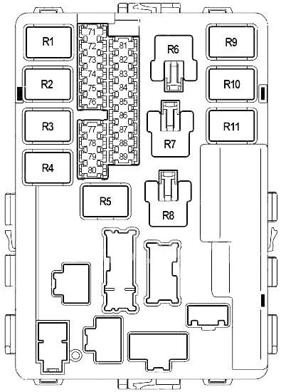 Расположение блоков предохранителей и реле Infiniti G35 2002-2007 - схема 9