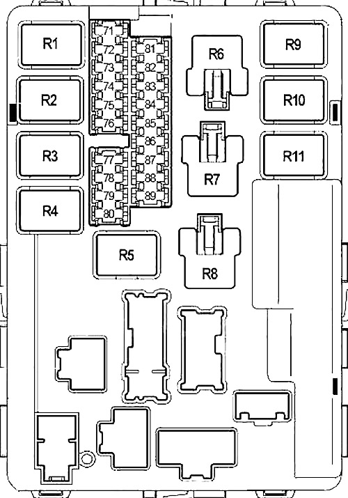 Расположение блоков предохранителей и реле Infiniti M35, M45 2006-2010 - схема 4