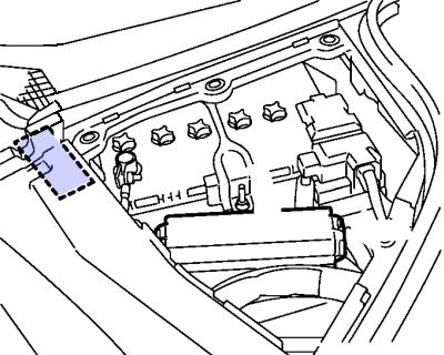 Расположение блоков предохранителей и реле Infiniti M37, M56, Q70, M35h 2011-2018 - схема 6