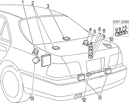 Расположение блоков предохранителей и реле Infiniti Q45 1997-2001 - схема 2