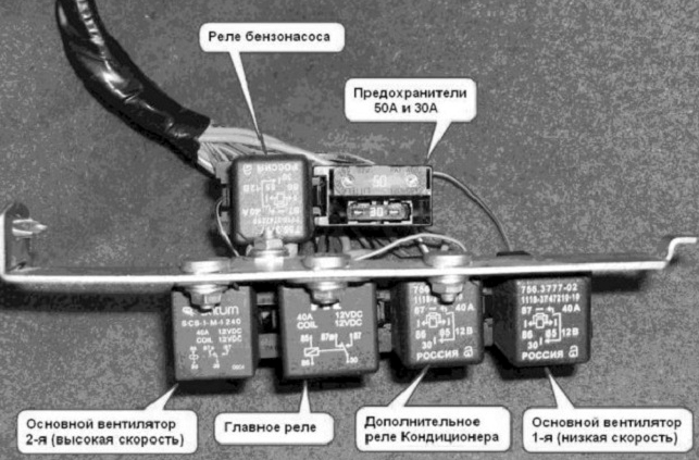 Расположение блоков предохранителей и реле Лада Калина - схема 6
