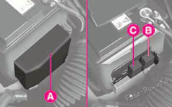 Relays in front of the battery: Lancia Lybra (1999-2005)