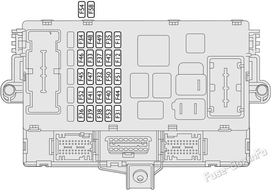 Instrument panel fuse box diagram: Lancia Musa (2008, 2009, 2010, 2011, 2012)