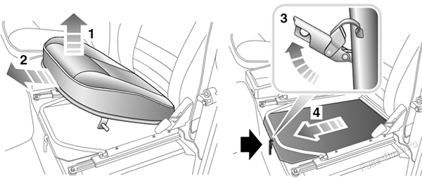 Removing the seat base: Land Rover Defender (2007-2011)