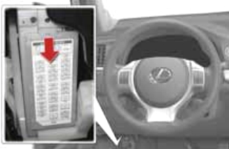 Расположение блоков предохранителей и реле Lexus CT 200h 2011-2017 - схема 3 Расположение блоков предохранителей и реле Lexus CT 200h 2011-2017 - схема 3