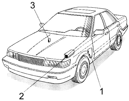 Расположение блоков предохранителей и реле Lexus ES 250 VZV21 1989-1991 - схема 1