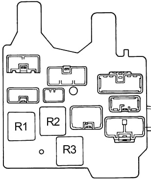 Расположение блоков предохранителей и реле Lexus ES 300 XV10 1991-1996 - схема 3