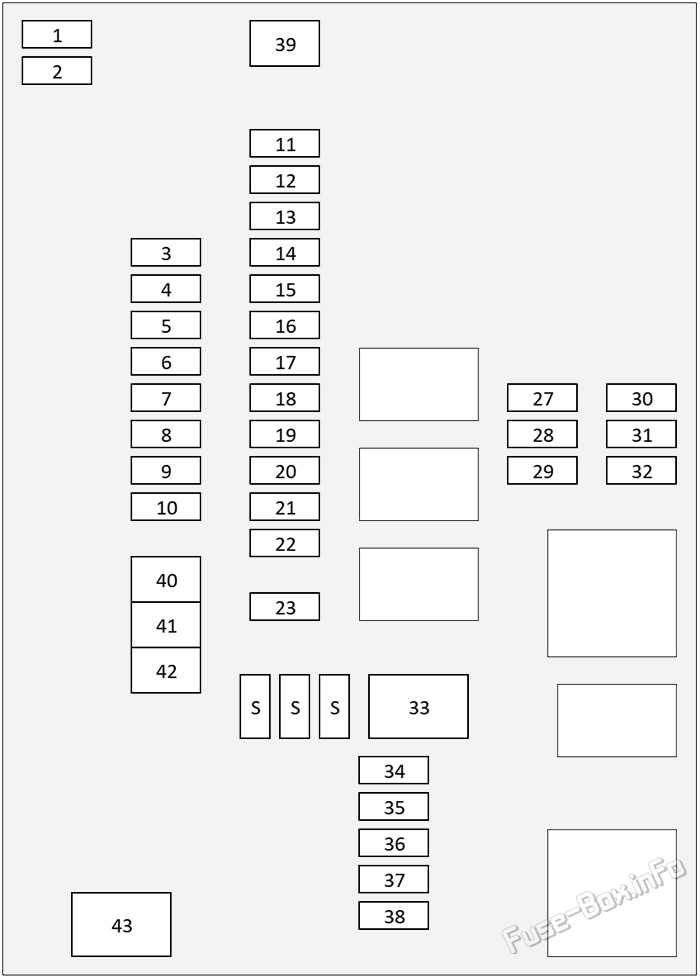 Under-hood fuse box #1 diagram: Lexus NX300 / NX300H (2015-2021)