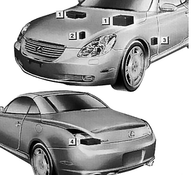 Расположение блоков предохранителей и реле Lexus SC 430 Z40 2001-2010 - схема 1